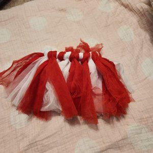 🌟$1 Bundled / Red and White Tulle Infant Tutu - Festive Elegance for Your Littl